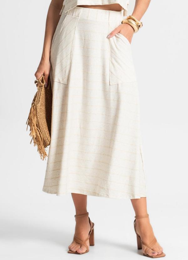 Endless - Saia Midi com Bolso Bege