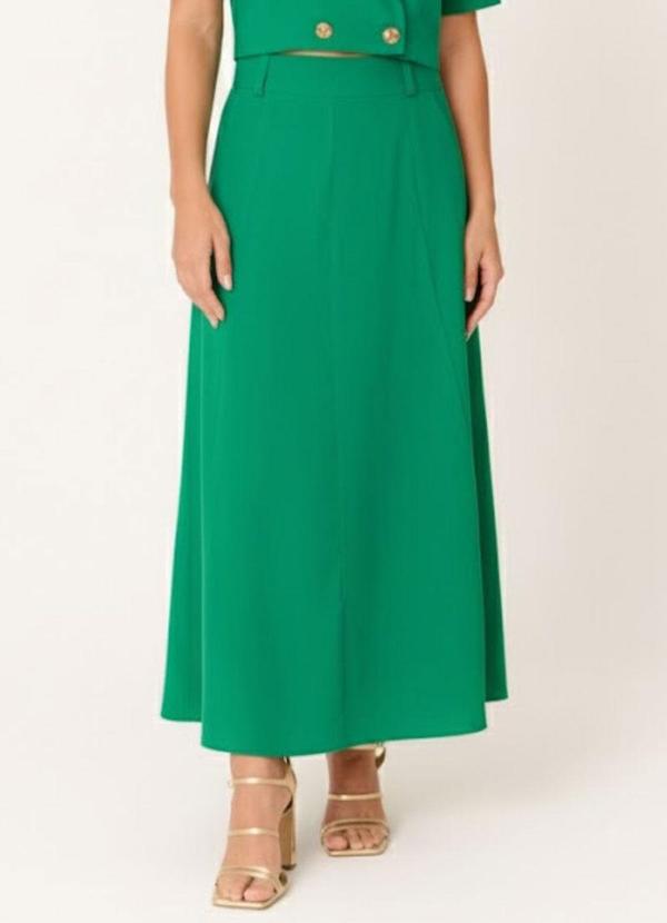 Carlota Costa - Saia Midi com Bolsos Verde 1