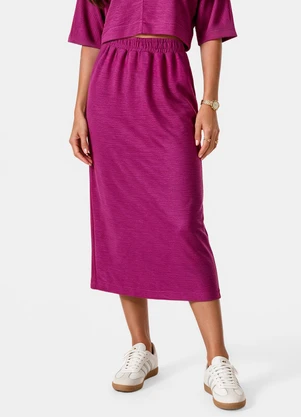 Dianna - Saia Midi com Fenda Atrás e Elástico no Cós Roxo - DIANNA