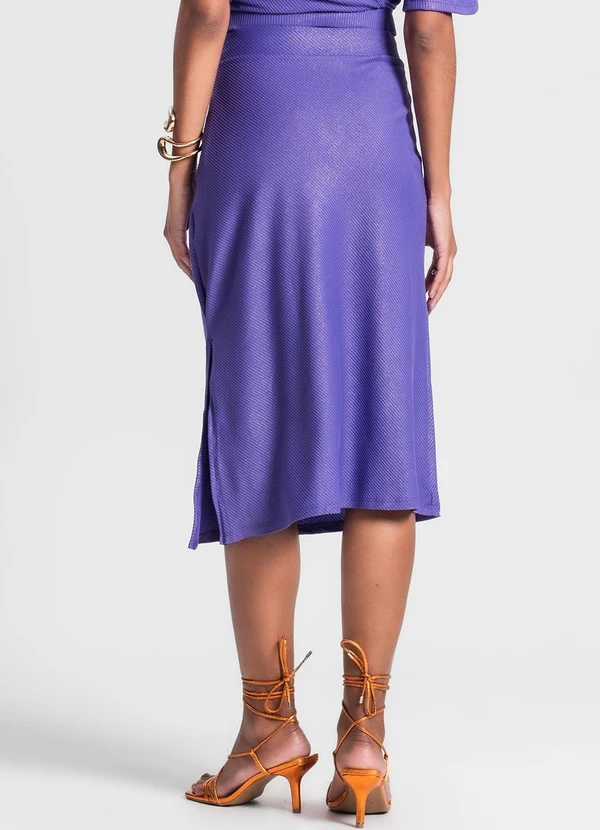 Rovitex - Saia Midi com Fenda Lateral Roxo 2