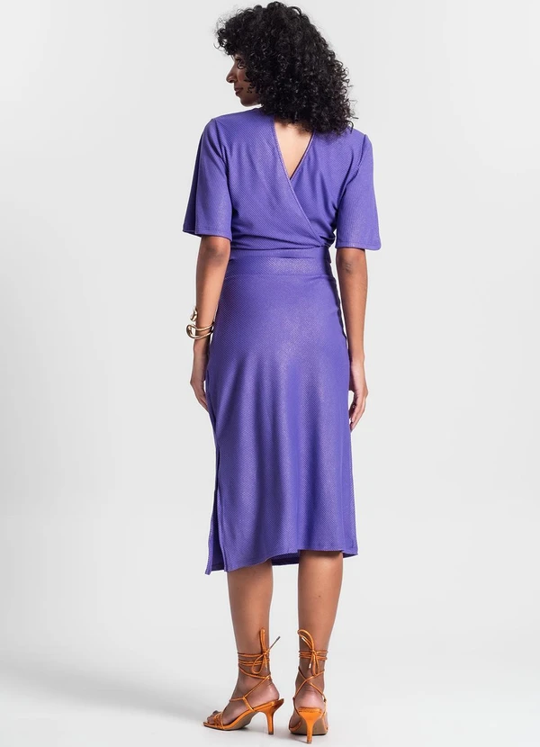 Rovitex - Saia Midi com Fenda Lateral Roxo 4