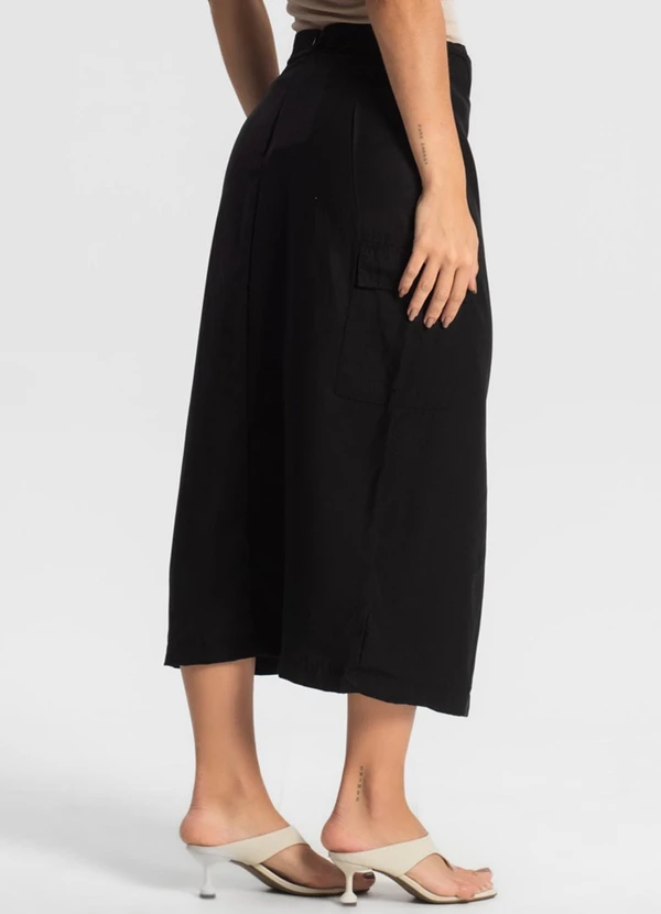 Endless - Saia Midi com Fenda Preto 2