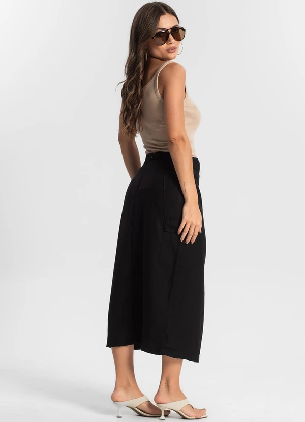 Endless - Saia Midi com Fenda Preto 4