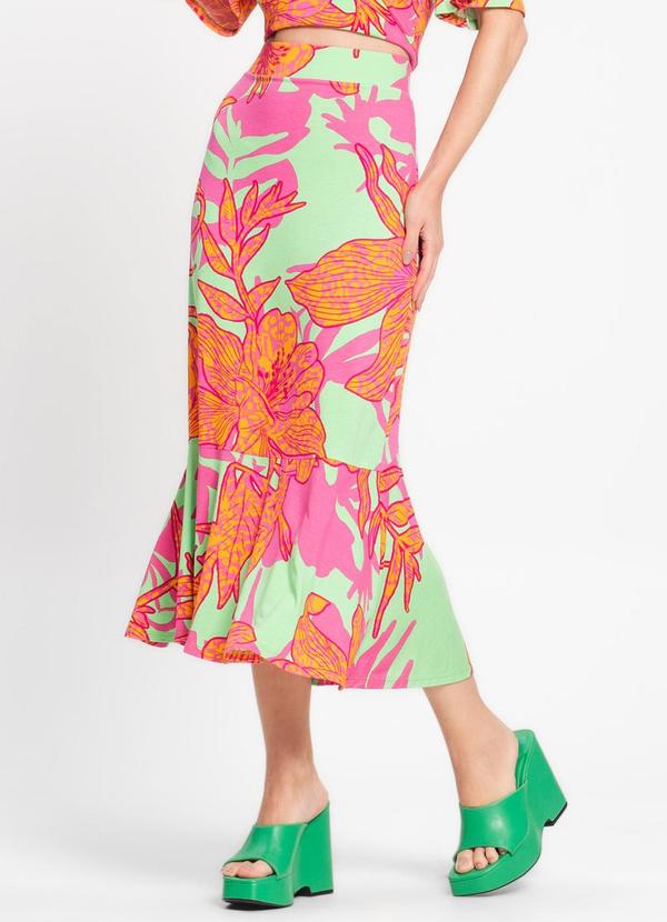 Rovitex - Saia Midi com Fenda Verde