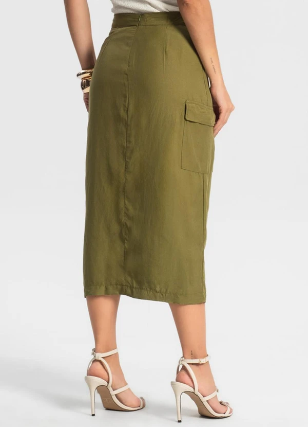 Endless - Saia Midi com Fenda Verde 2