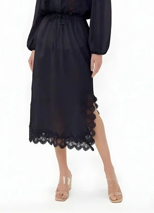 Ritmi Studio - Saia Midi com Guipir - RITMI STUDIO