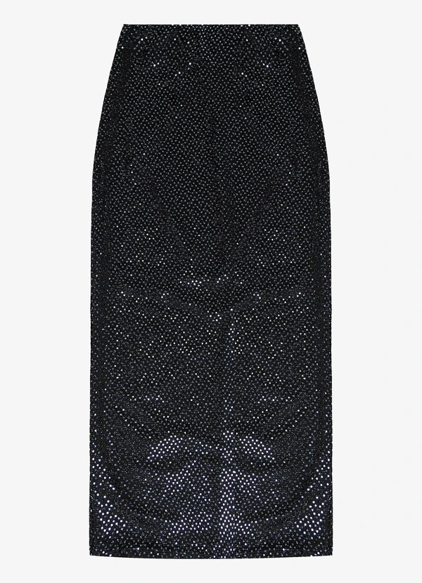 Endless - Saia Midi com Lantejoula Preto 3