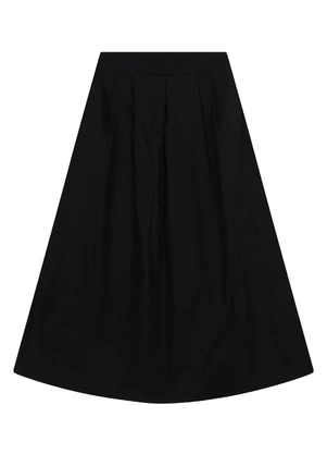 Enfim - Saia Mídi com Pregas Preto - ENFIM