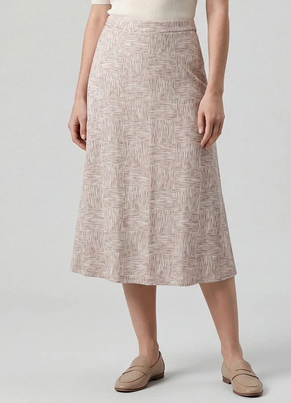 Infinita Cor - Saia Midi com Recorte nas Costas Bege