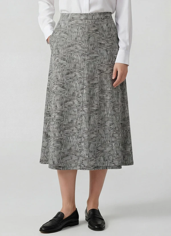 Infinita Cor - Saia Midi com Recorte nas Costas Bege