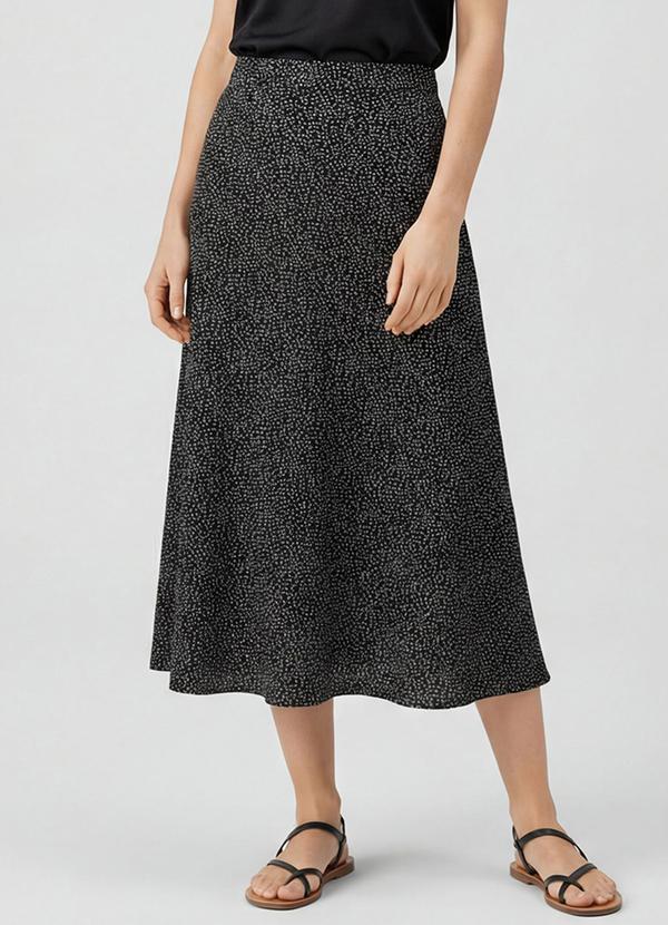 Infinita Cor - Saia Midi com Recorte nas Costas Preto 1