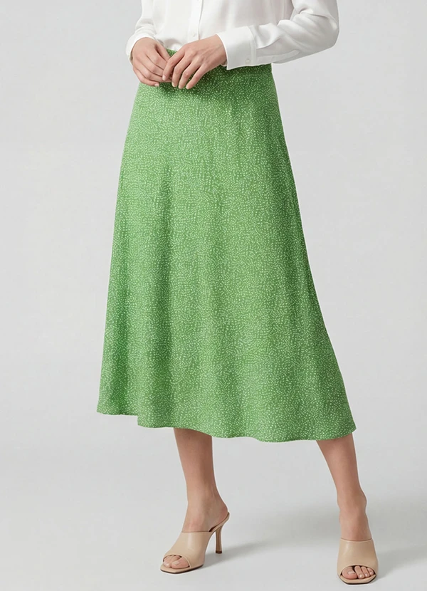 Infinita Cor - Saia Midi com Recorte nas Costas Verde