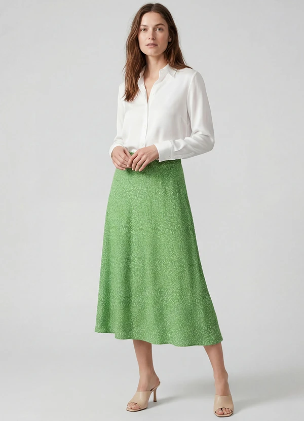 Infinita Cor - Saia Midi com Recorte nas Costas Verde 2