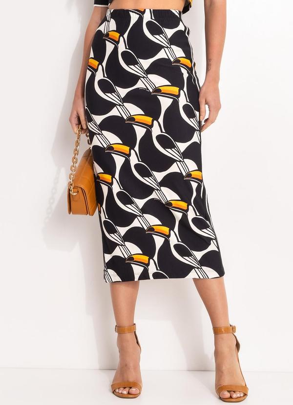 Farm - Saia Midi Copatucano Preto