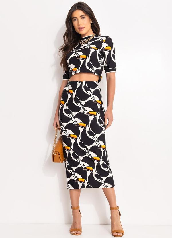 Farm - Saia Midi Copatucano Preto 3