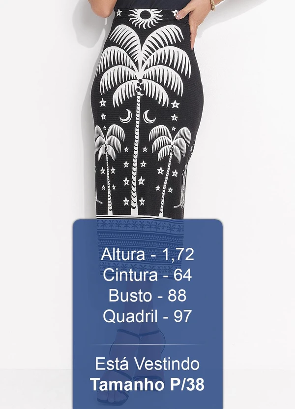 Farm - Saia Midi Coqueiral Preto 5