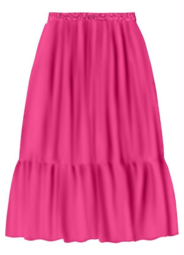 Angel - Saia Midi Crepe Rosa