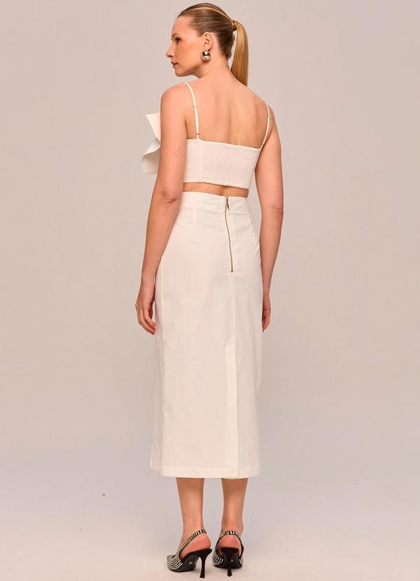 Carlota Costa - Saia Midi de Alfaiataria Branco 4