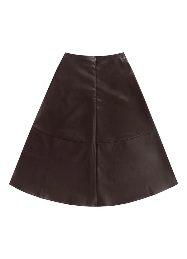 Angel - Saia Midi de Couro Marrom 7