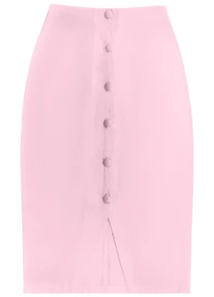 Angel - Saia Midi de Linho Rosa - ANGEL