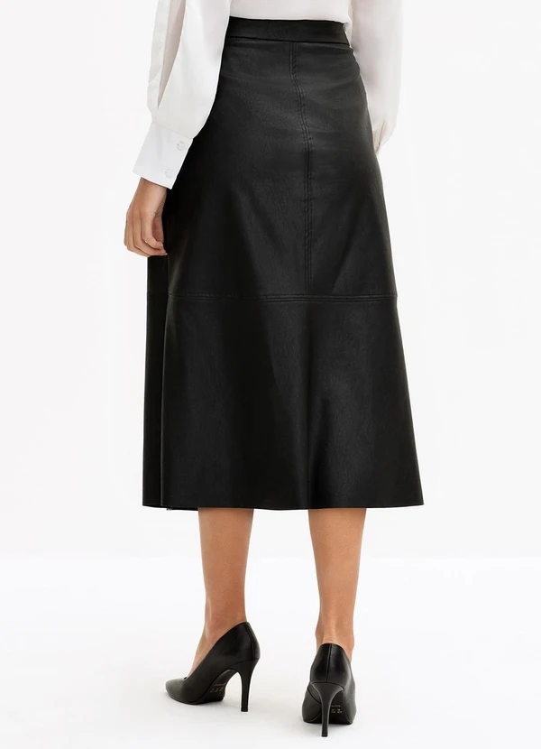 Principessa - Saia Midi de Pu Preta Carolin 2