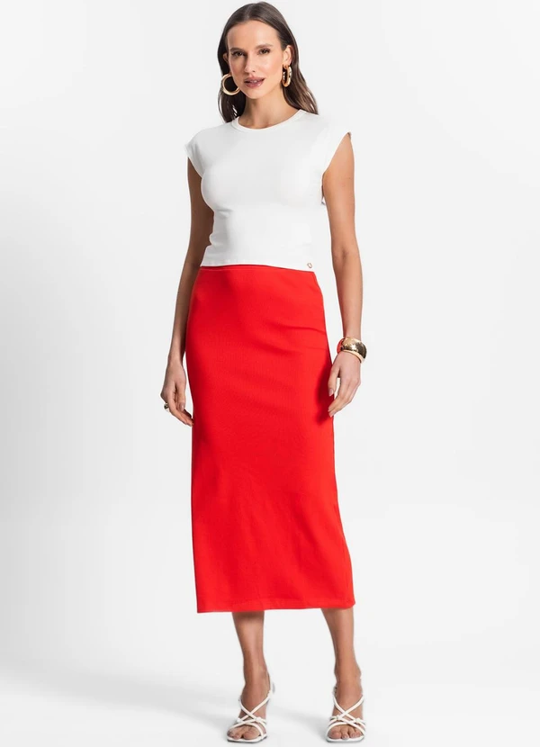 Endless - Saia Midi de Ribana Feminina Laranja 3