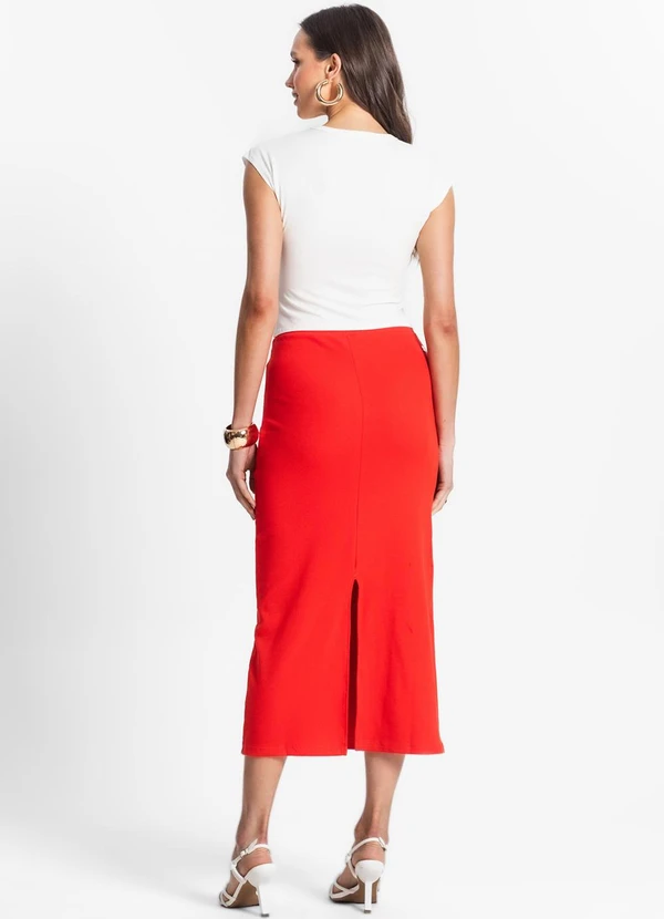 Endless - Saia Midi de Ribana Feminina Laranja 4