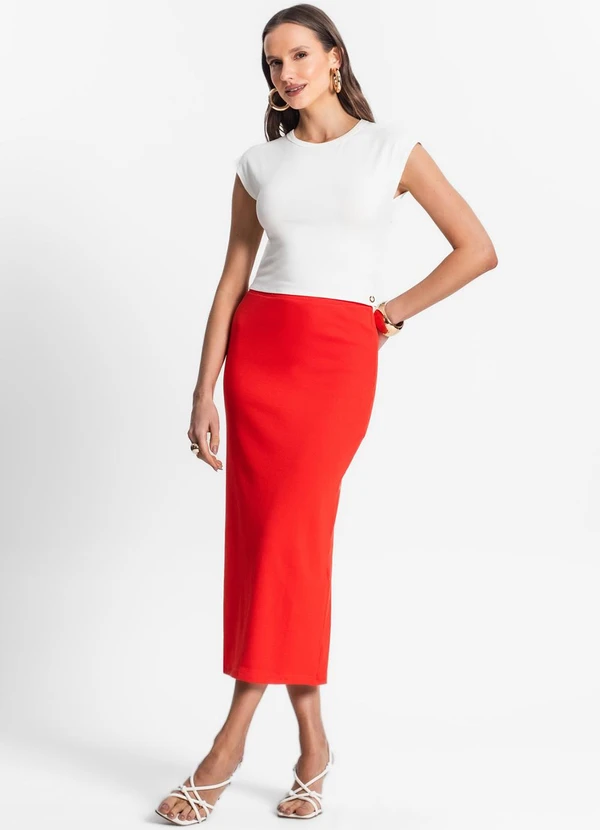 Endless - Saia Midi de Ribana Feminina Laranja 5