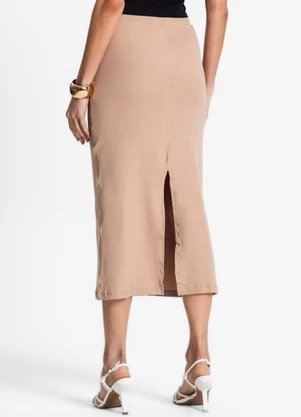 Endless - Saia Midi de Ribana Feminina Marrom - ENDLESS