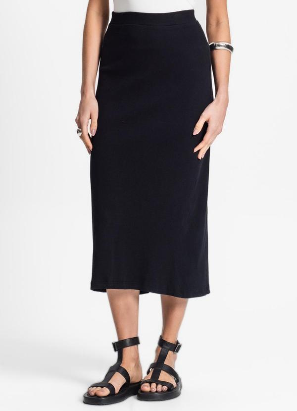 Endless - Saia Midi de Ribana Feminina Preto