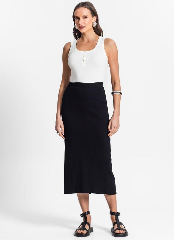 Endless - Saia Midi de Ribana Feminina Preto 3
