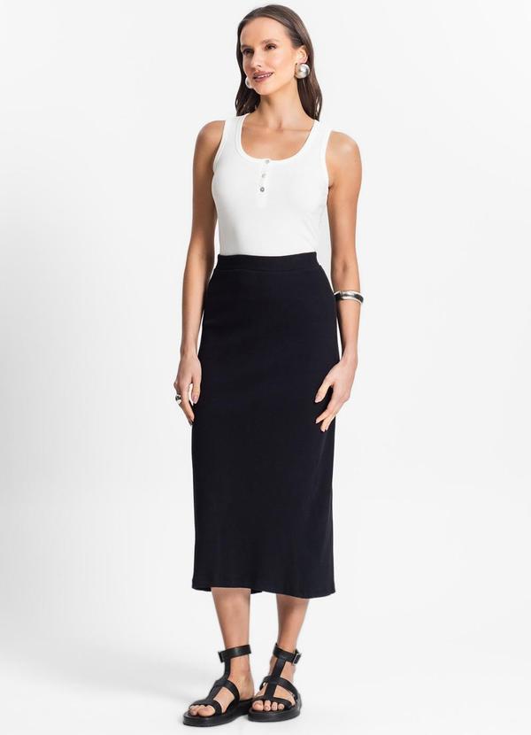 Endless - Saia Midi de Ribana Feminina Preto 5