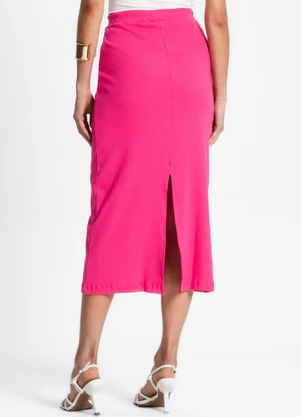 Endless - Saia Midi de Ribana Feminina Rosa - ENDLESS