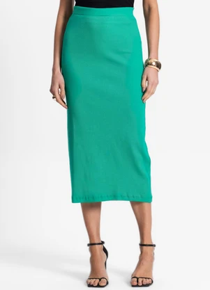 Endless - Saia Midi de Ribana Feminina Verde - ENDLESS