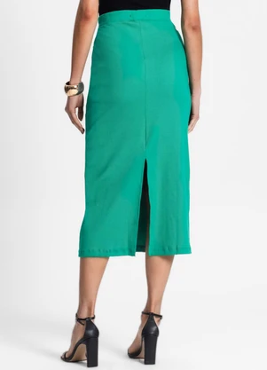 Endless - Saia Midi de Ribana Feminina Verde - ENDLESS