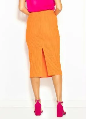 Colcci - Saia Midi de Tricot Laranja - COLCCI
