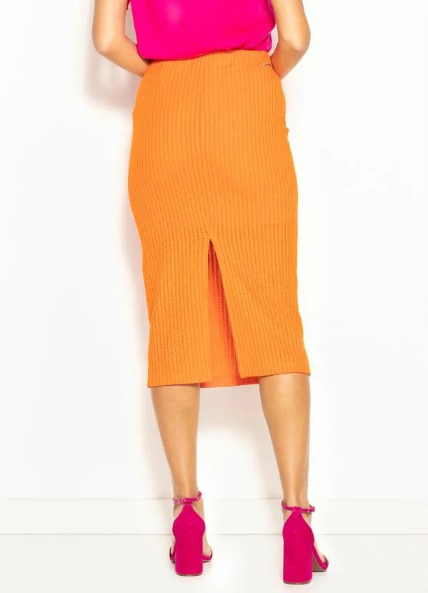Colcci - Saia Midi de Tricot Laranja 2