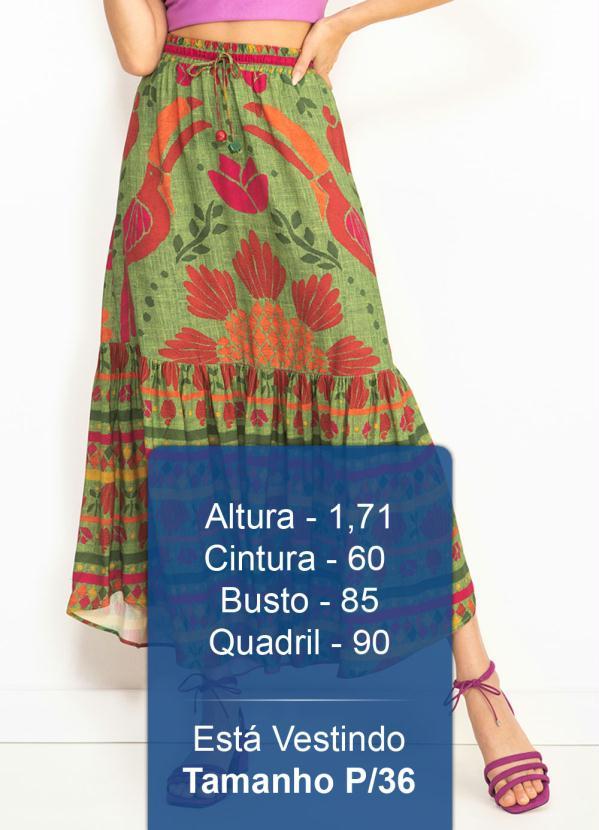 Farm - Saia Midi de Viscose Revoada na Mata Verde 5