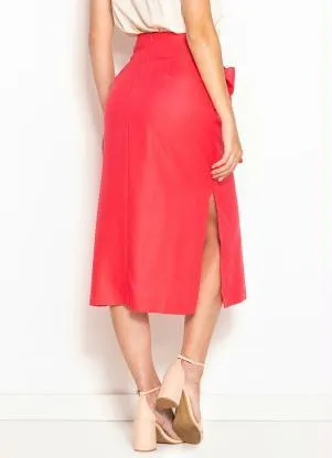 Hering - Saia Midi de Viscose Rosa - HERING