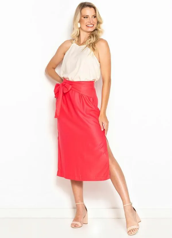 Hering - Saia Midi de Viscose Rosa 3