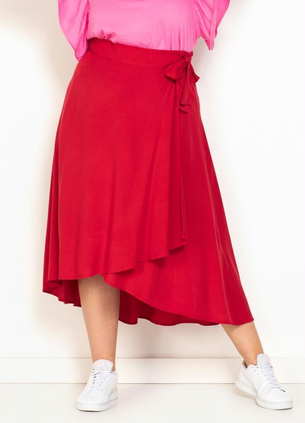 Hering - Saia Midi de Viscose Vermelha