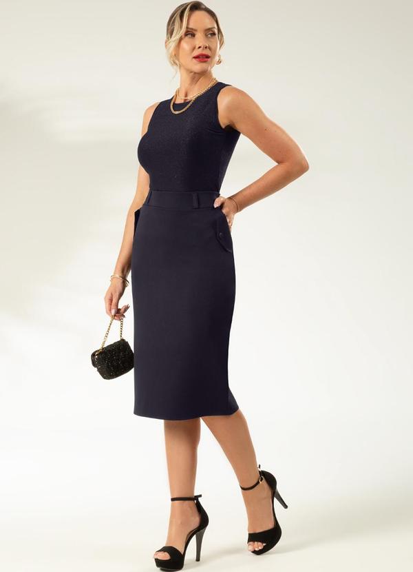 Cativa - Saia Midi em Alfaiataria Fresh Preto 3