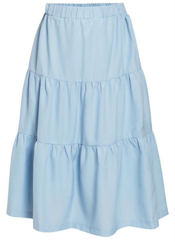 Outlet - Saia Midi em Camadas Azul Claro 4