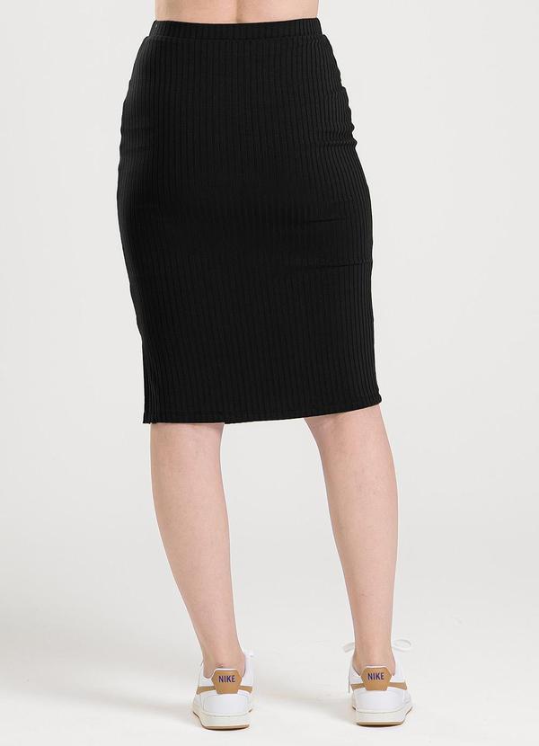 Cativa - Saia Midi em Canelado Preto 3