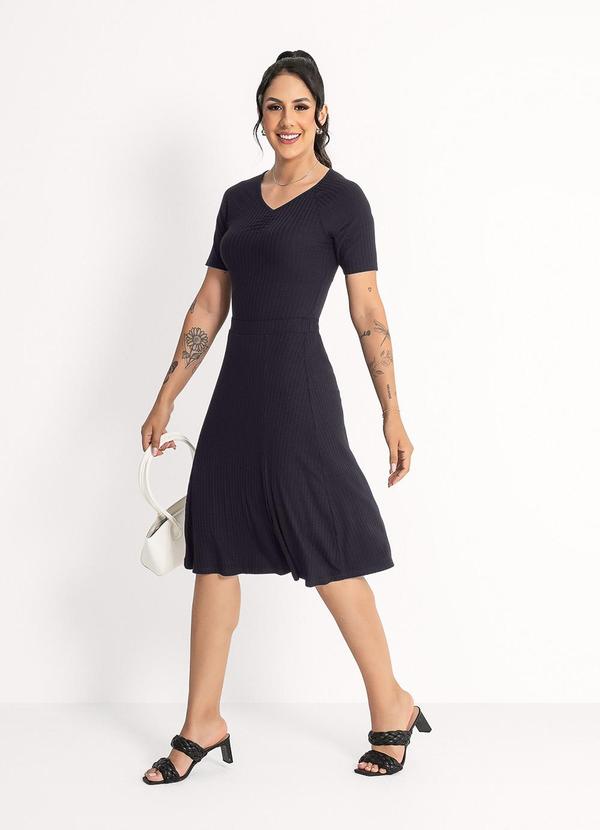 Habana - Saia Midi em Canelado Preto 3