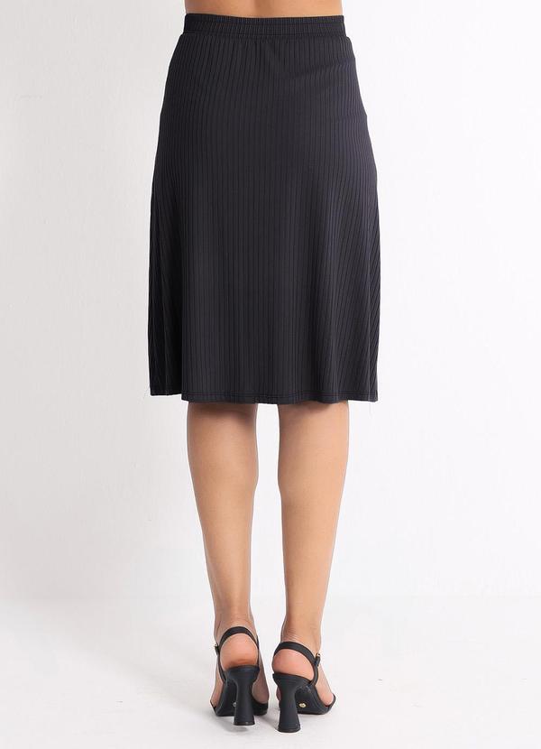 Habana - Saia Midi em Canelado Preto 4