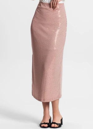 Endless - Saia Midi em Lantejoula Rose Gold - ENDLESS