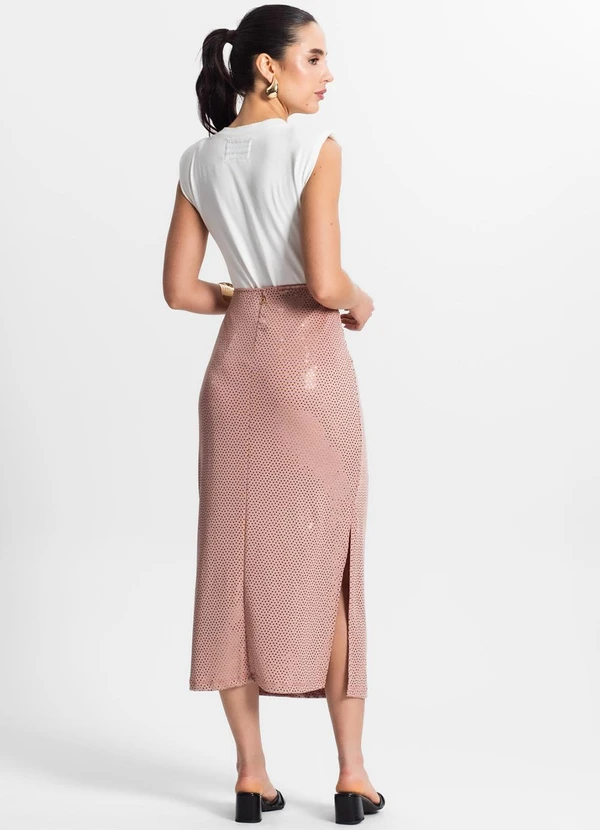 Endless - Saia Midi em Lantejoula Rose Gold 4