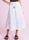 Angel - Saia Midi em Malha Gaze Branco - variação: Branco