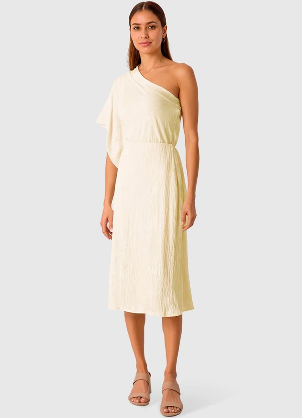 Malwee - Saia Mídi em Malha Linho Off White 3